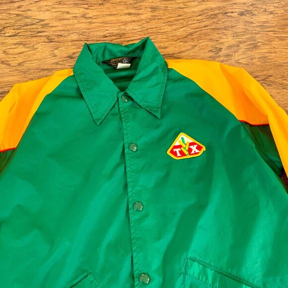 Swingster Trojan Seed Vintage Farming Nylon Button Up Coach Jacket Small - Picture 2 of 7